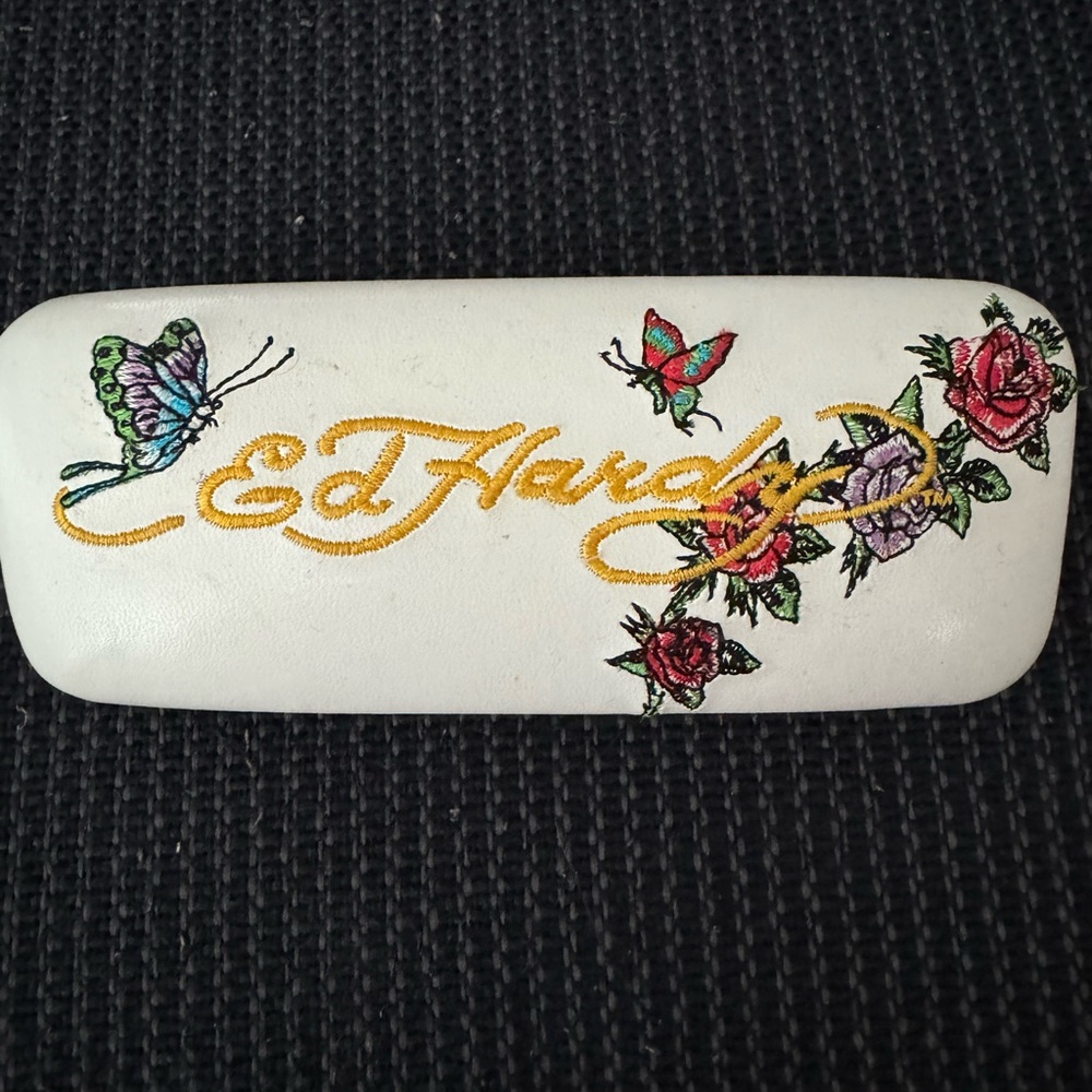 Ed Hardy White Case with Colorful Embroidery
